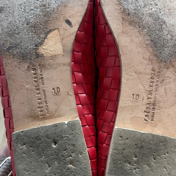 EUC Freda Salvador Jada Square Toe Ballet Flats in Red Size 10 - Picture 15 of 16